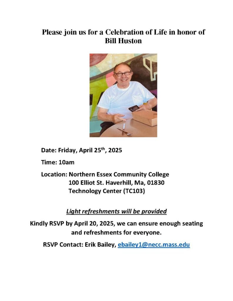 Bill Husted memorial service at Northern Essex Community College