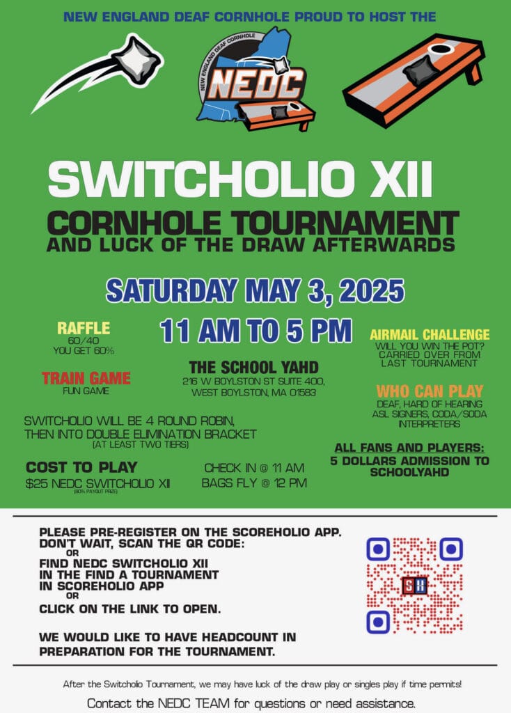 New England Deaf Cornhole Switcholio XII