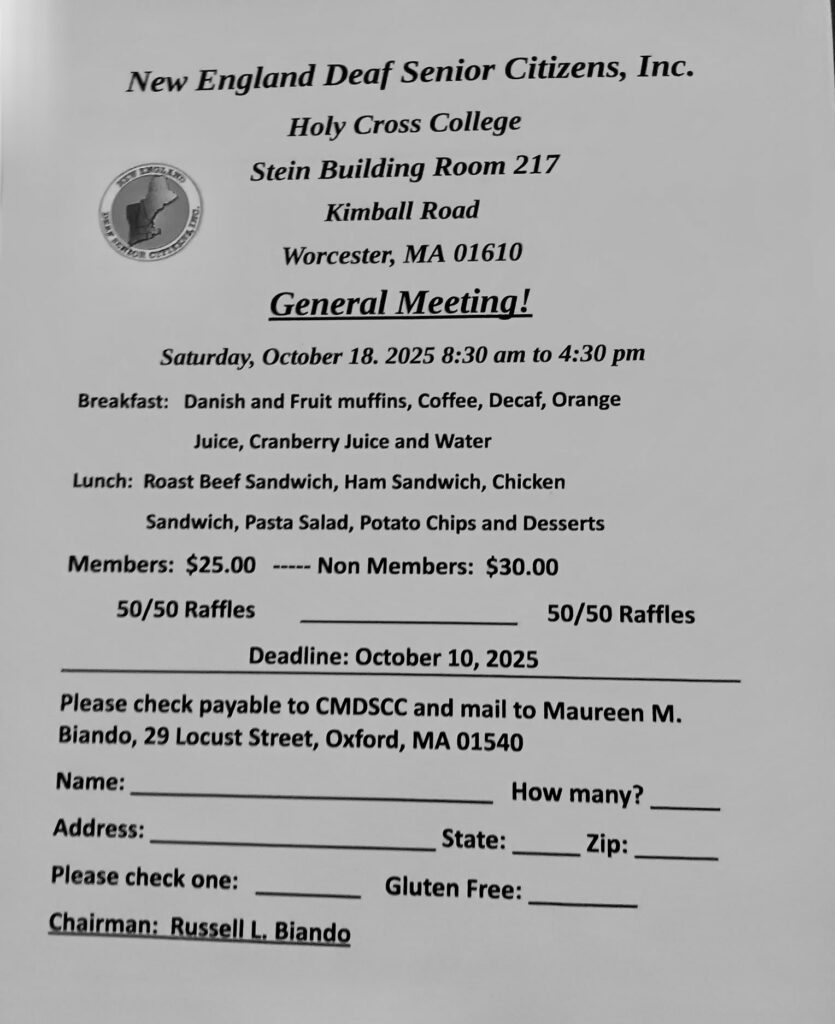 New England Deaf Senior Citizens, Inc