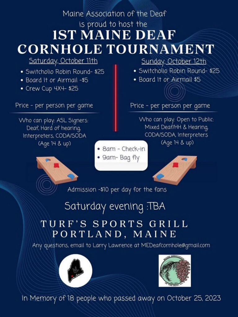 1ST MAINE DEAF CORNHOLE TOURNAMENT